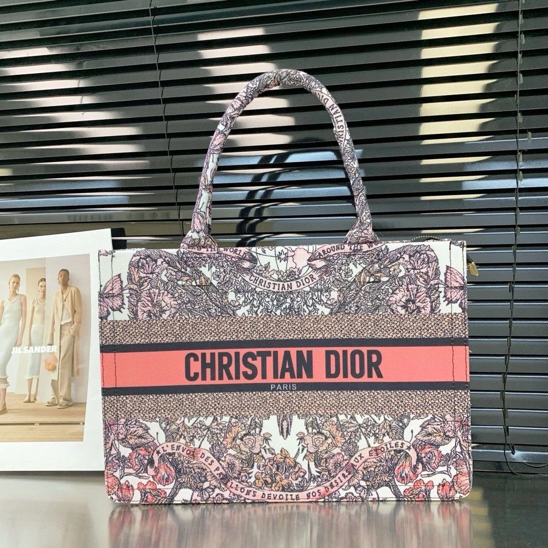 Dior Book Tote Floral Print Multicolor Handbag