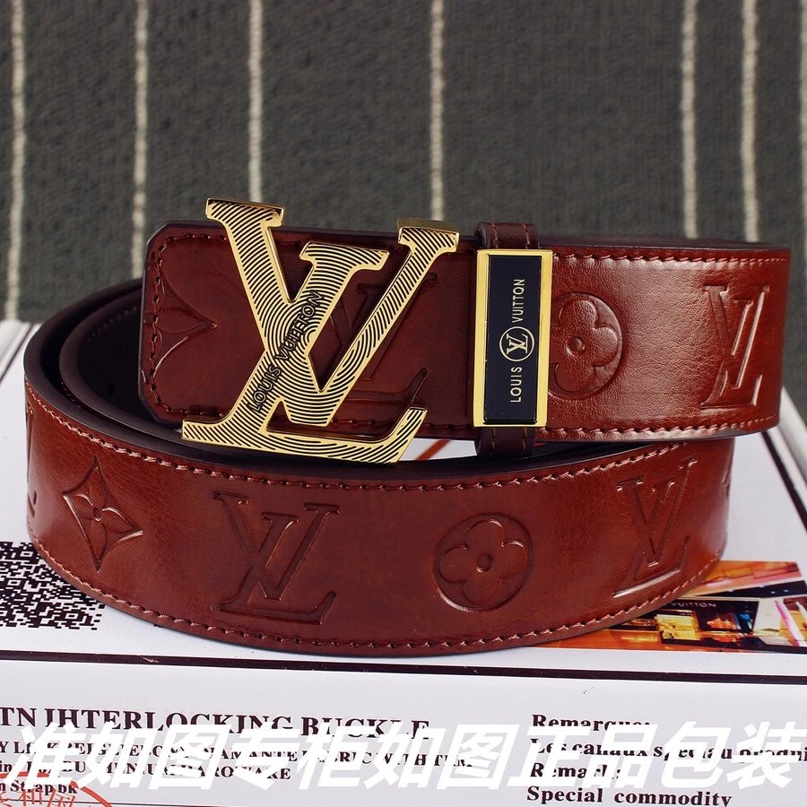 Louis Vuitton Monogram Embossed Leather Belt Black - 10