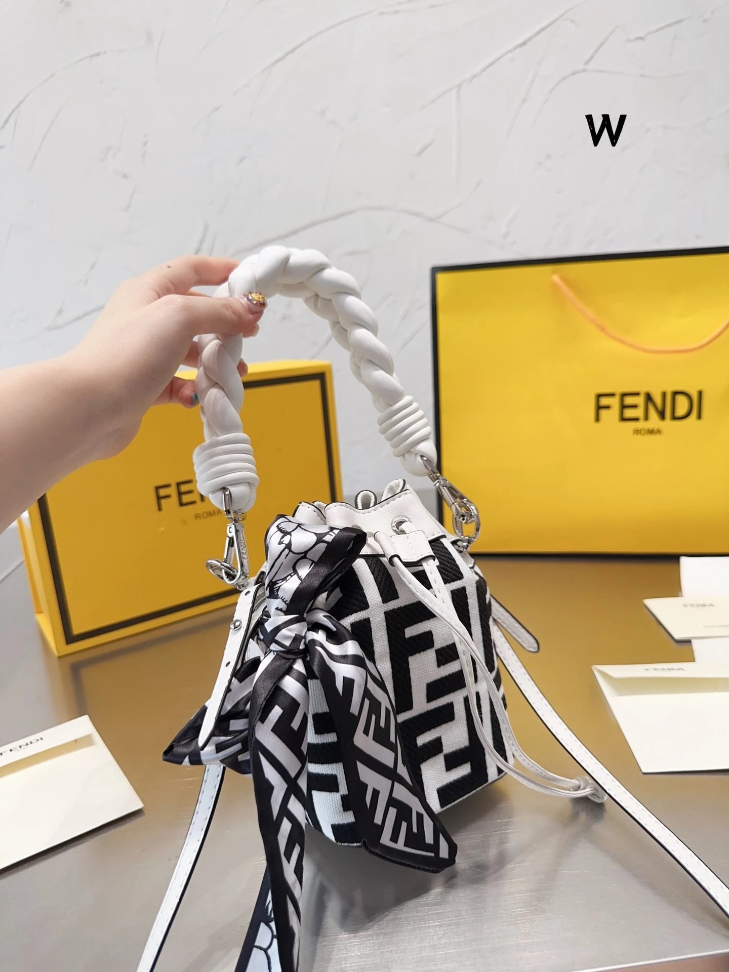 Fendi Roma Logo Tote Bag Brown - 11
