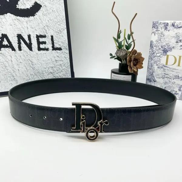 Dior Oblique Canvas Belt Black and Beige - 6