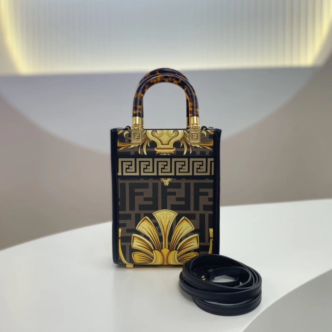 Fendi Peekaboo X-Lite Tan Leather Tote Bag - 3