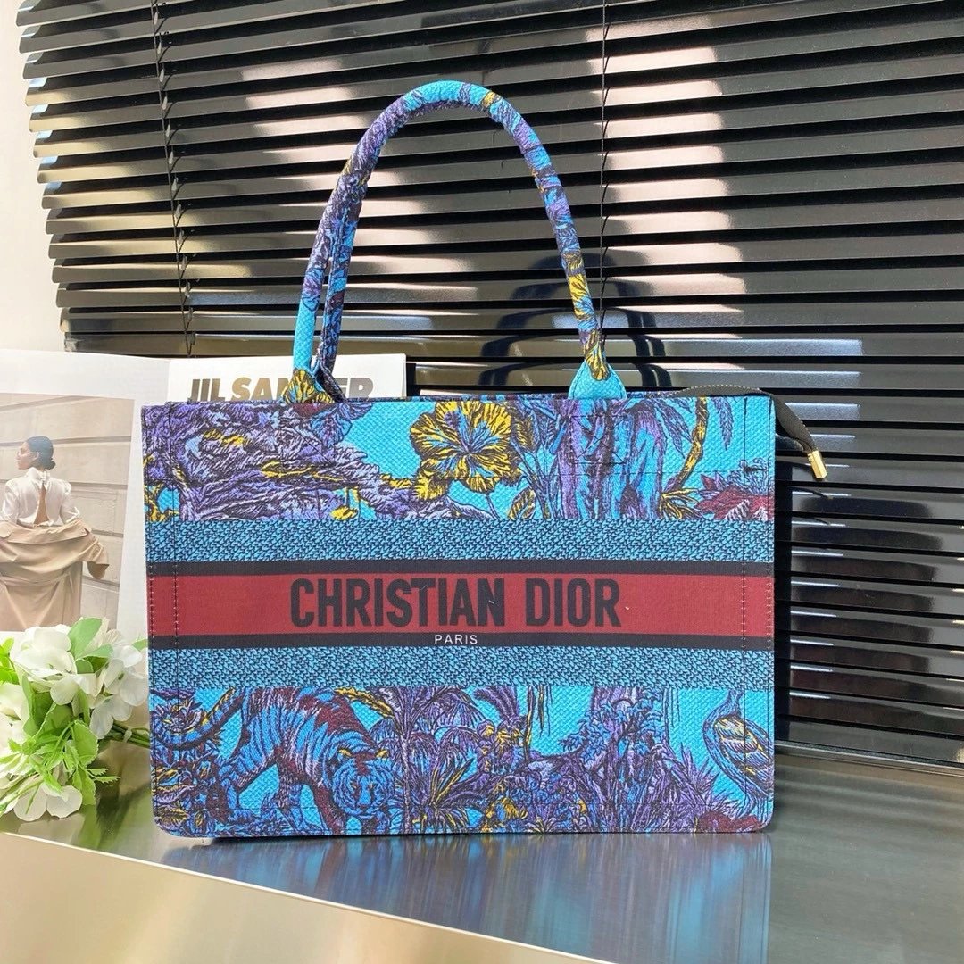Dior Book Tote Floral Print Multicolor Handbags Tote Bag - 13