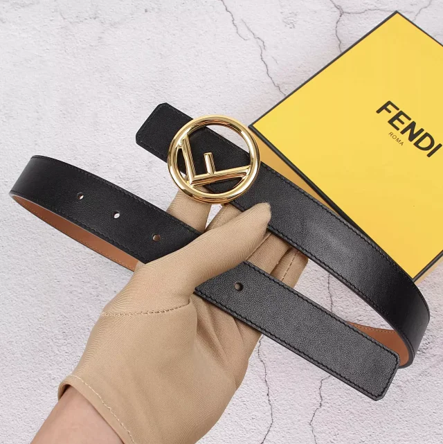 Fendi Belts FF Logo Buckle Leather Belt product detail image 9