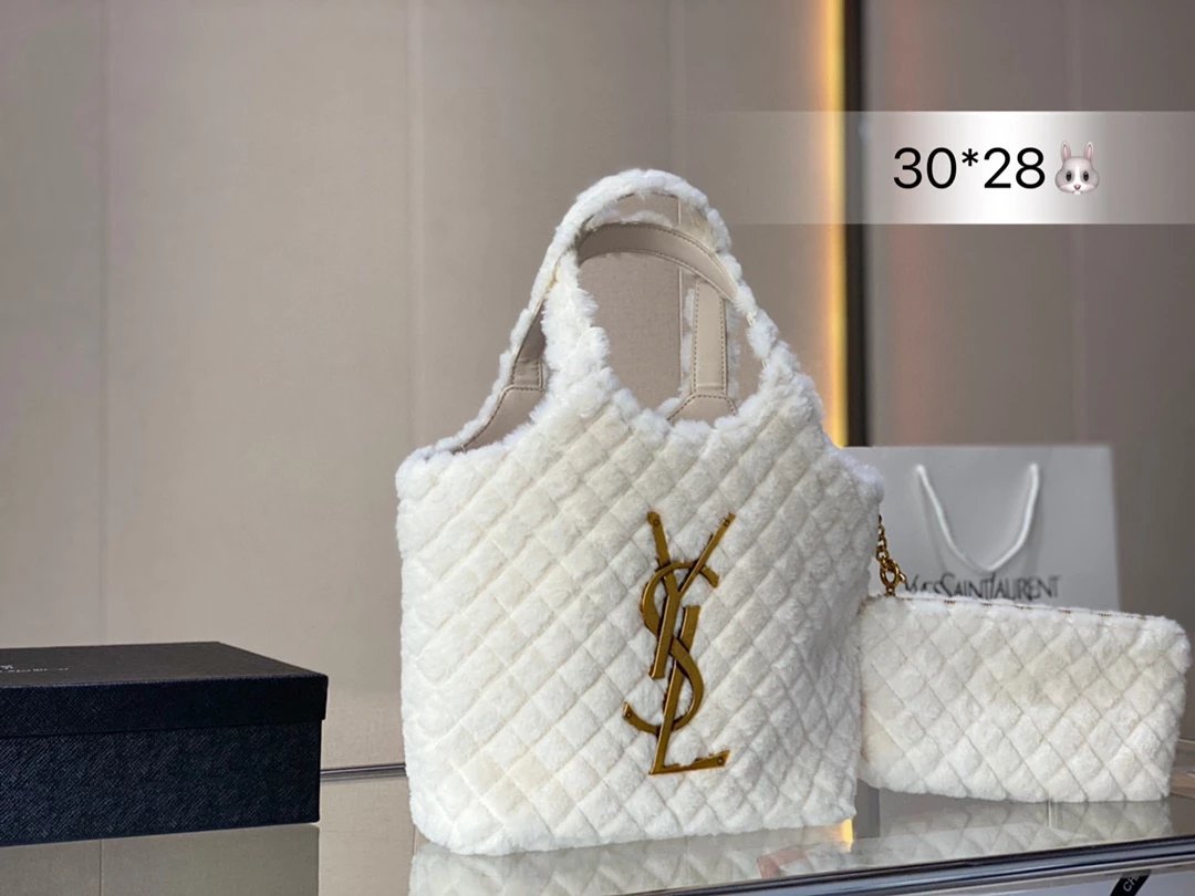 Saint Laurent Medium Quilted Leather Tote Bag Black - 2