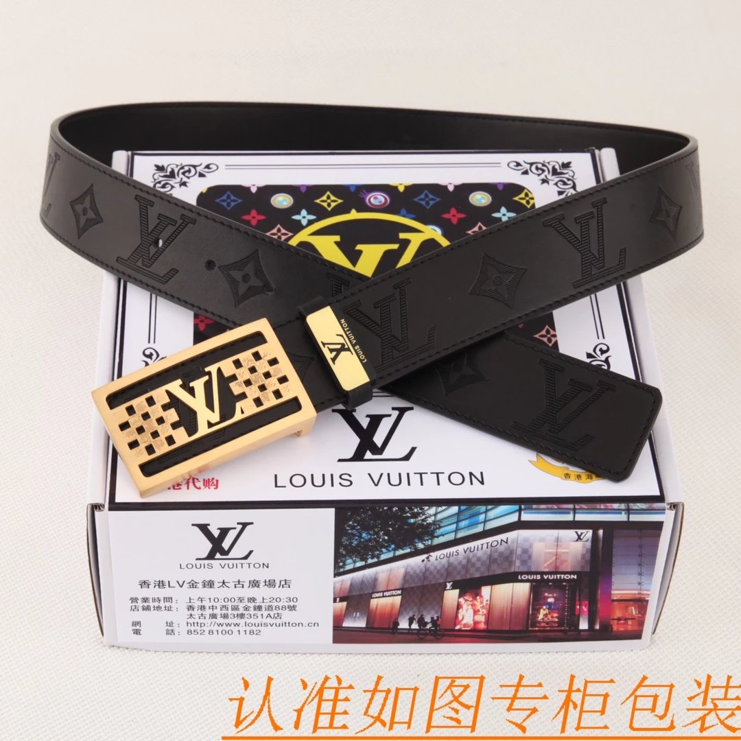 Louis Vuitton Monogram Embossed Leather Belt Black - 13
