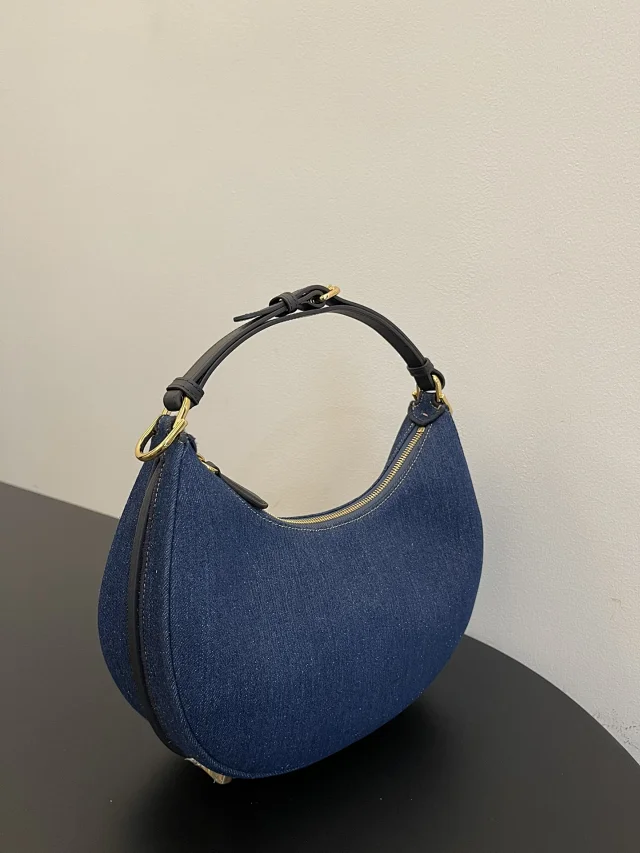 Unbranded Shoulder Bags Crescent Hobo Zip Bag with Adjustable Strap product detail image 1