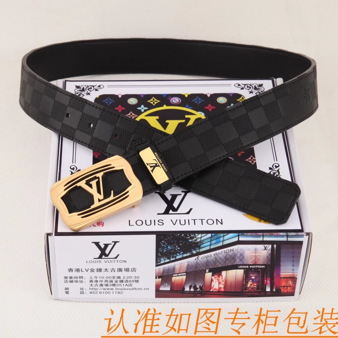 Louis Vuitton Monogram Embossed Leather Belt Black - 15