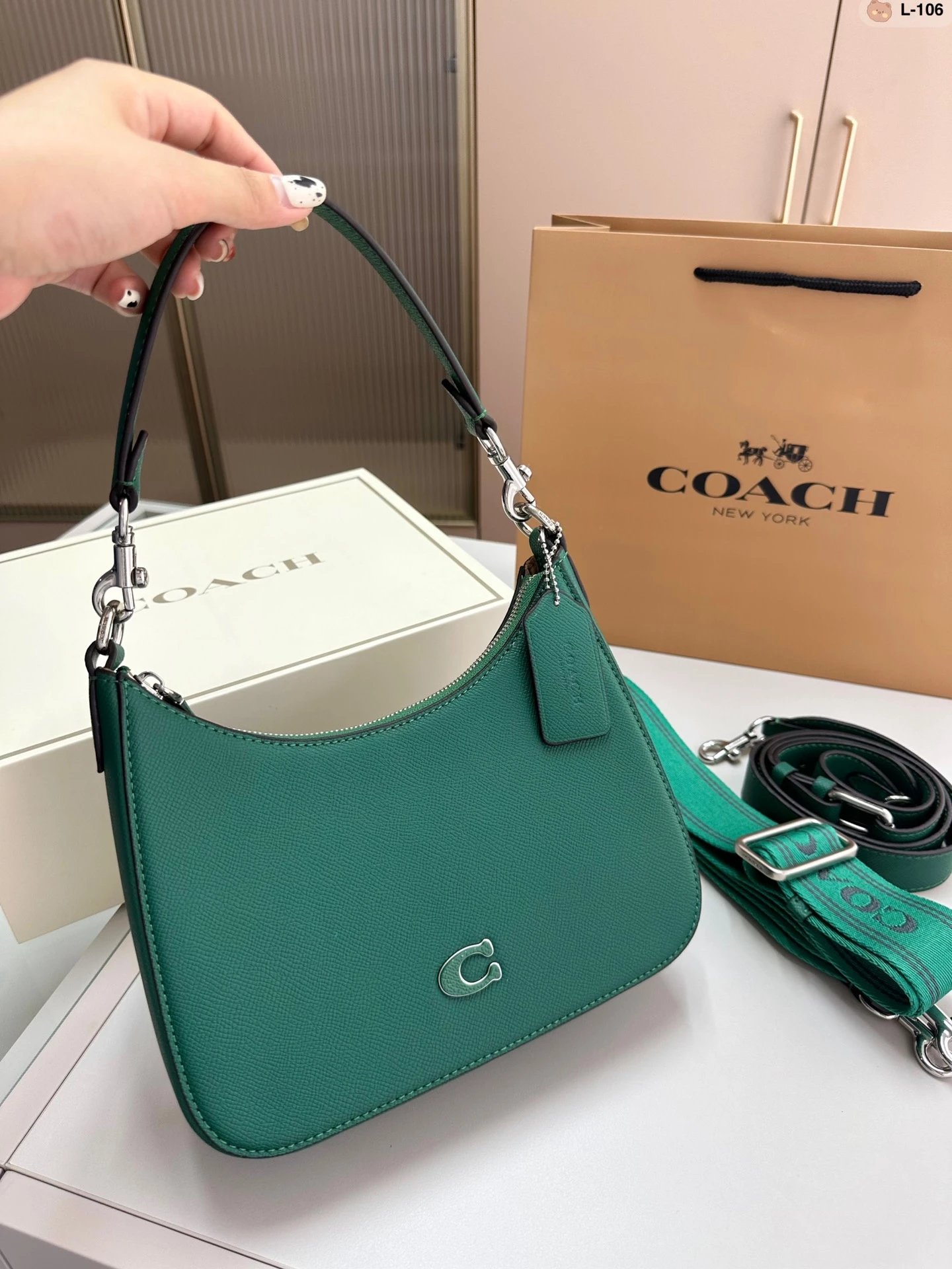 Coach Tabby Saddle Bag Black Leather Crossbody Bag - 13