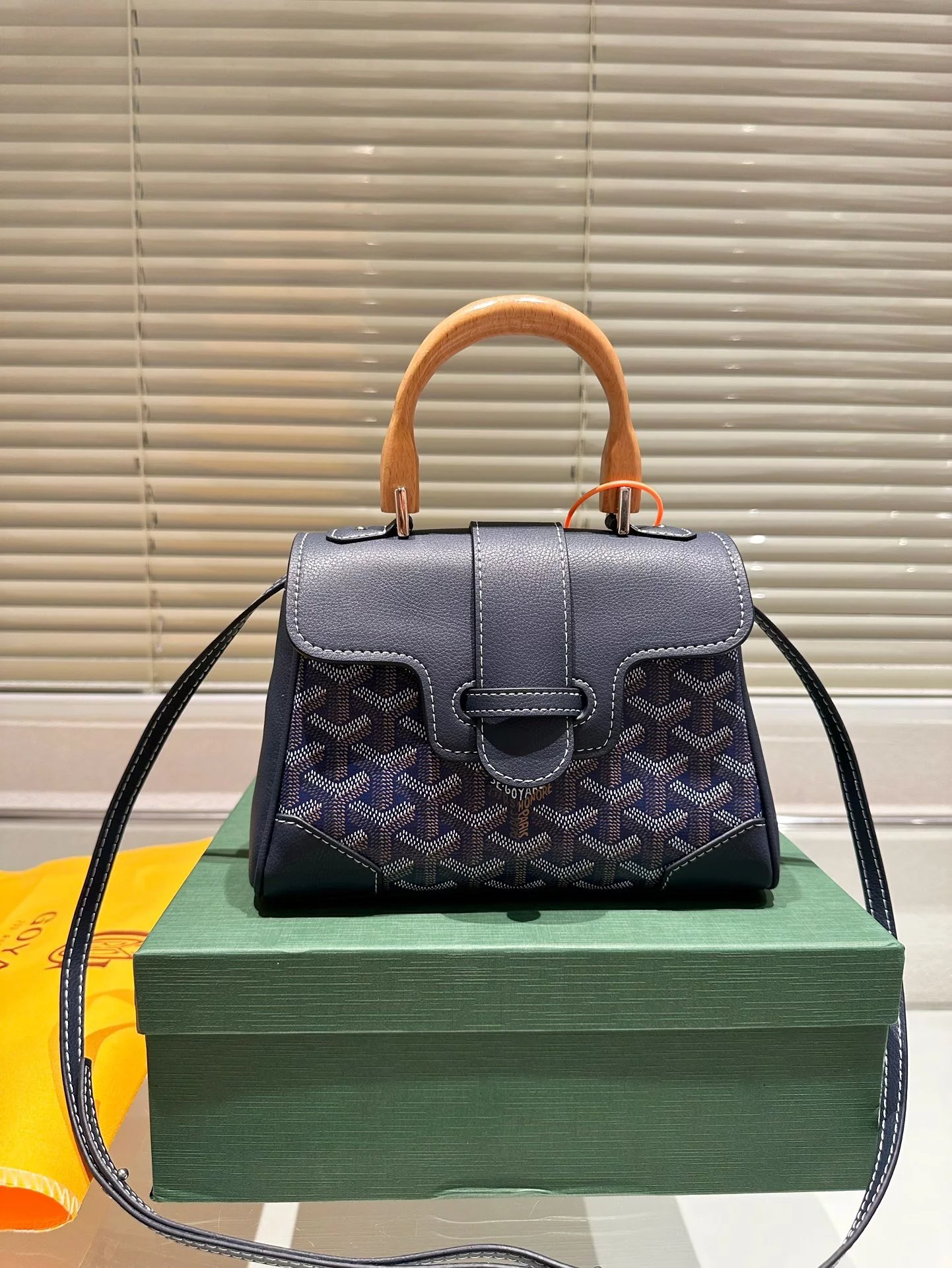 Goyard Saint Louis Mini Handbag in Orange and Yellow - 7