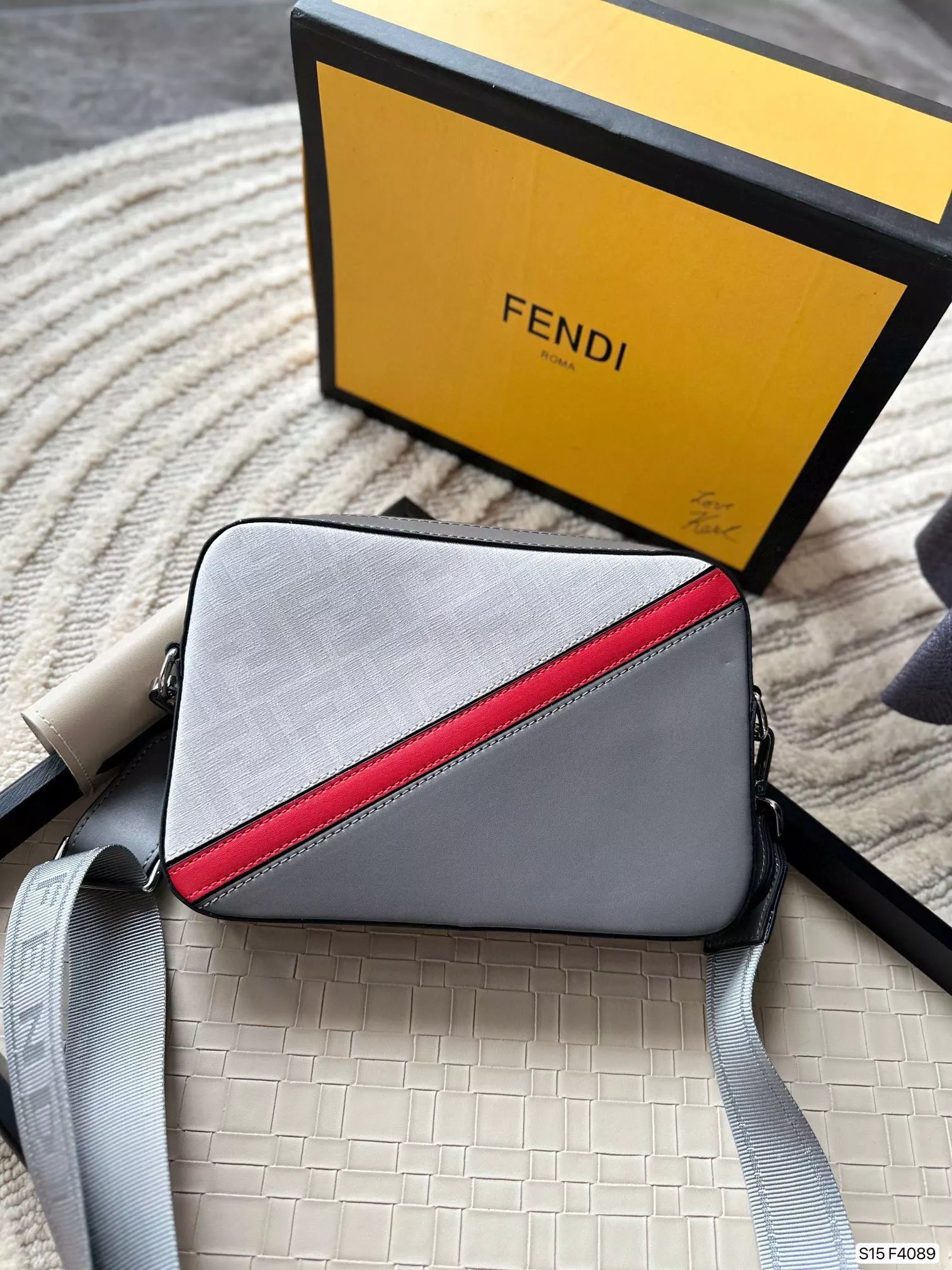 Fendi x Karl Lagerfeld Camera Bag Black and Yellow Crossbody Bag - 7