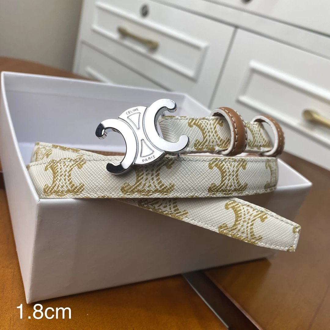 Celine Triomphe Belt Tan Leather Belt - 9