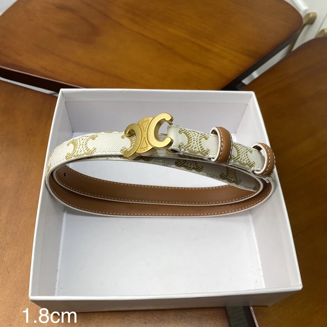 Celine Triomphe Belt Tan Leather Belt - 8