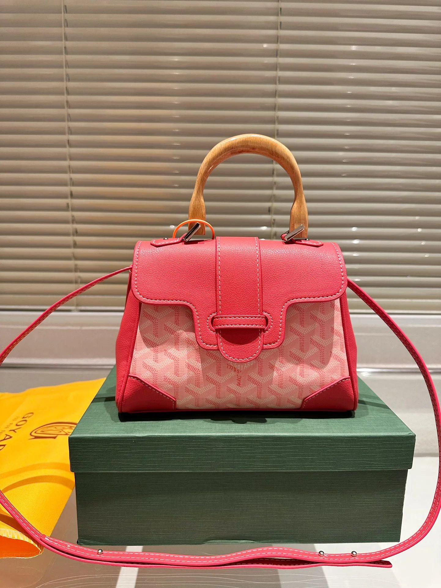 Goyard Saint Louis Mini Handbag in Orange and Yellow - 6
