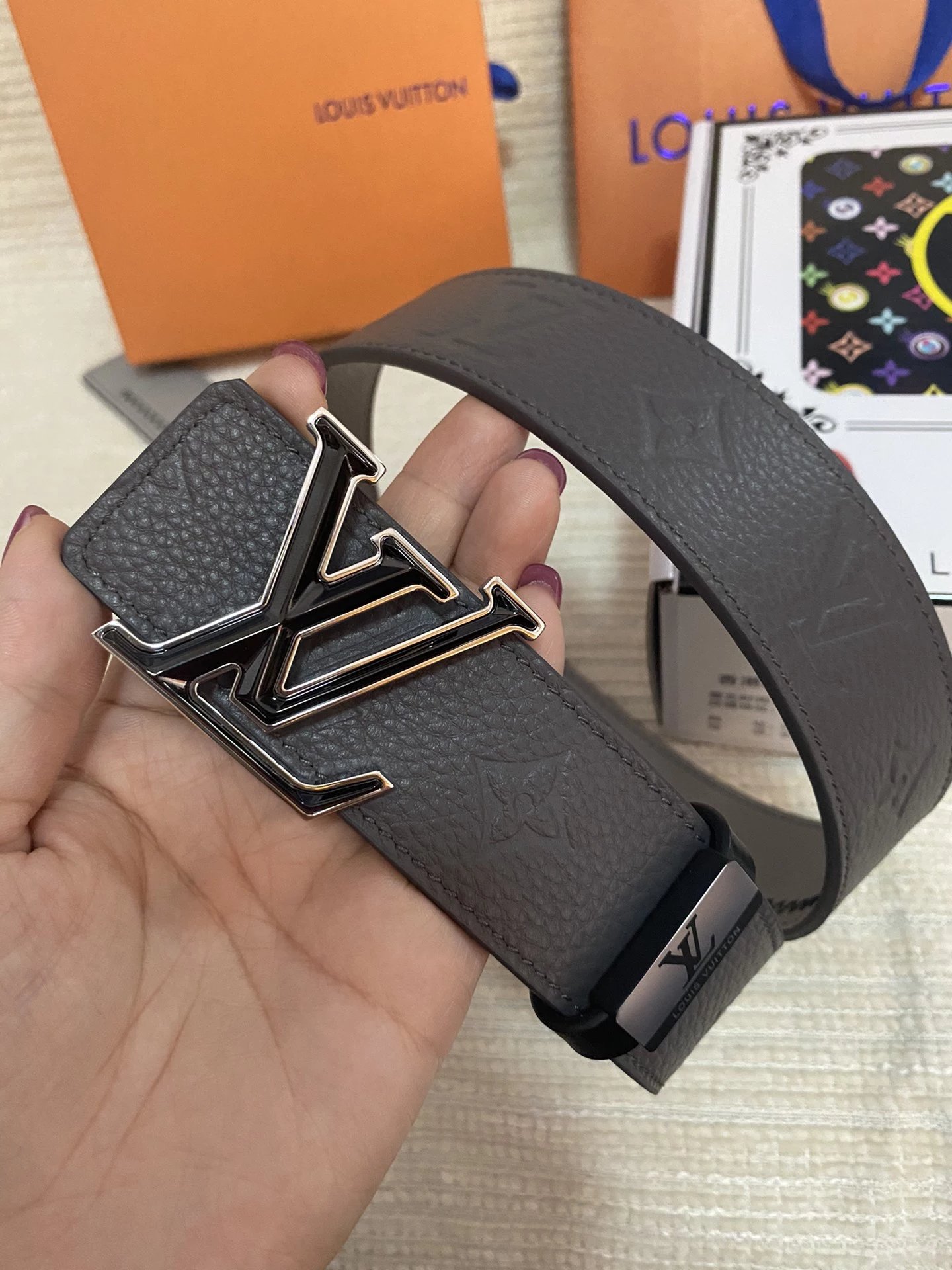 Louis Vuitton Monogram Embossed Leather Belt Black - 4