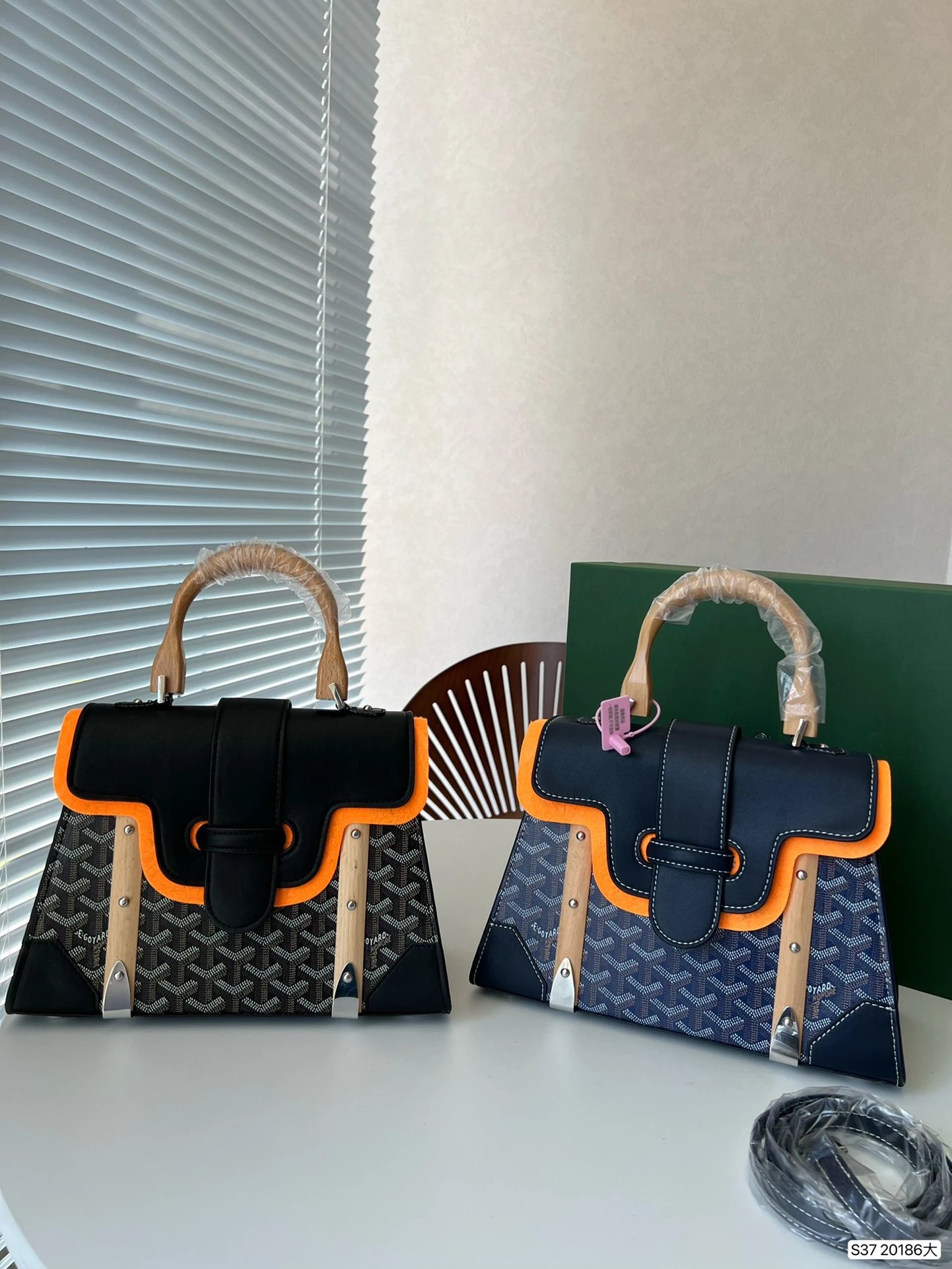 Goyard Saint Louis Mini Handbag in Orange and Yellow - 13