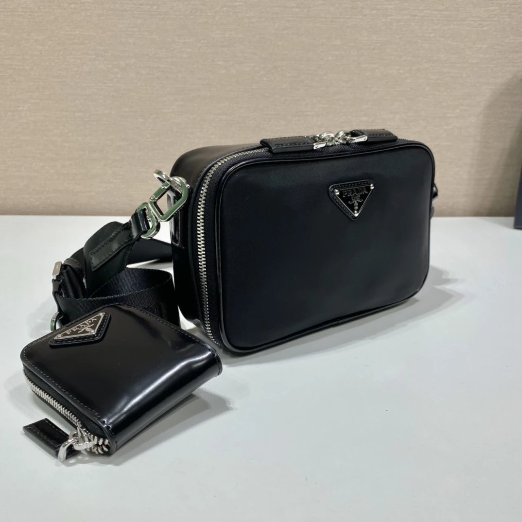 Prada Re-Nylon Messenger Bag Beige Crossbody Bag - 7