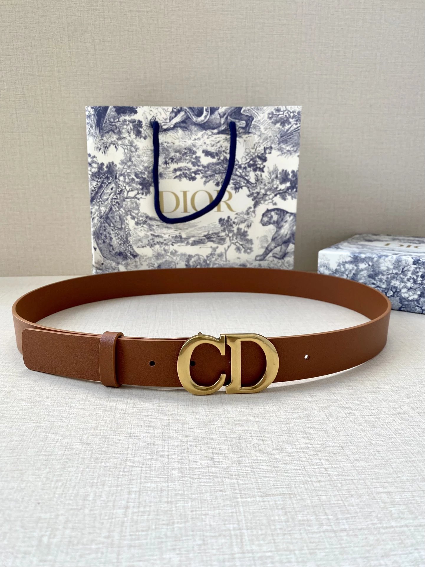 Dior CD Pearl-Embellished Belt Sage Green Leather Belt - 11