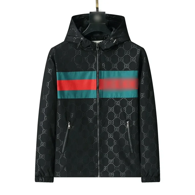 Unbranded Jackets Zip-up monogram with contrast stripe panels image 3