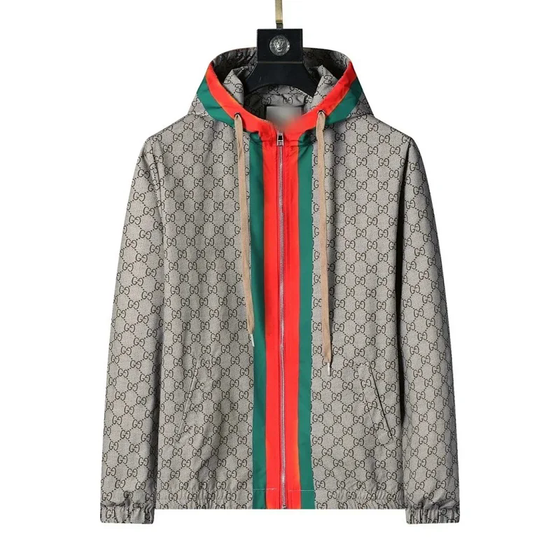 Unbranded Jackets Zip-up monogram with contrast stripe panels image 2