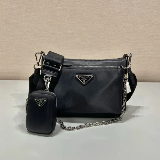 Prada Shoulder Bags Triangular chain-detail bag product detail image 5