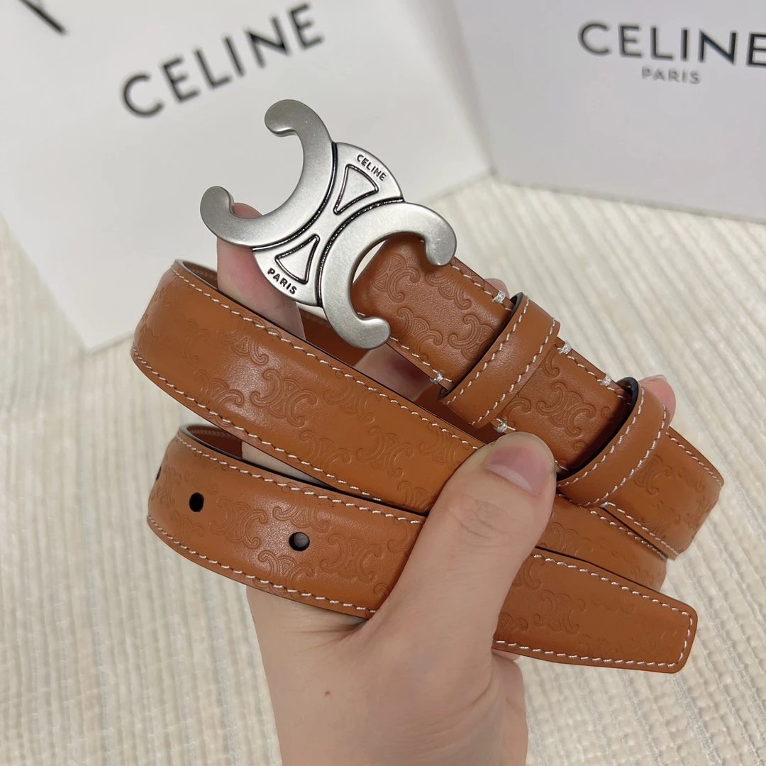 Celine Triomphe Belt Tan Leather Belt - 2