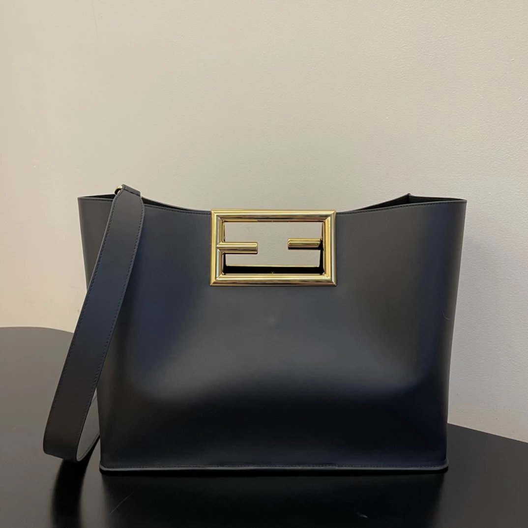 Fendi Peekaboo X-Lite Tan Leather Tote Bag - 6