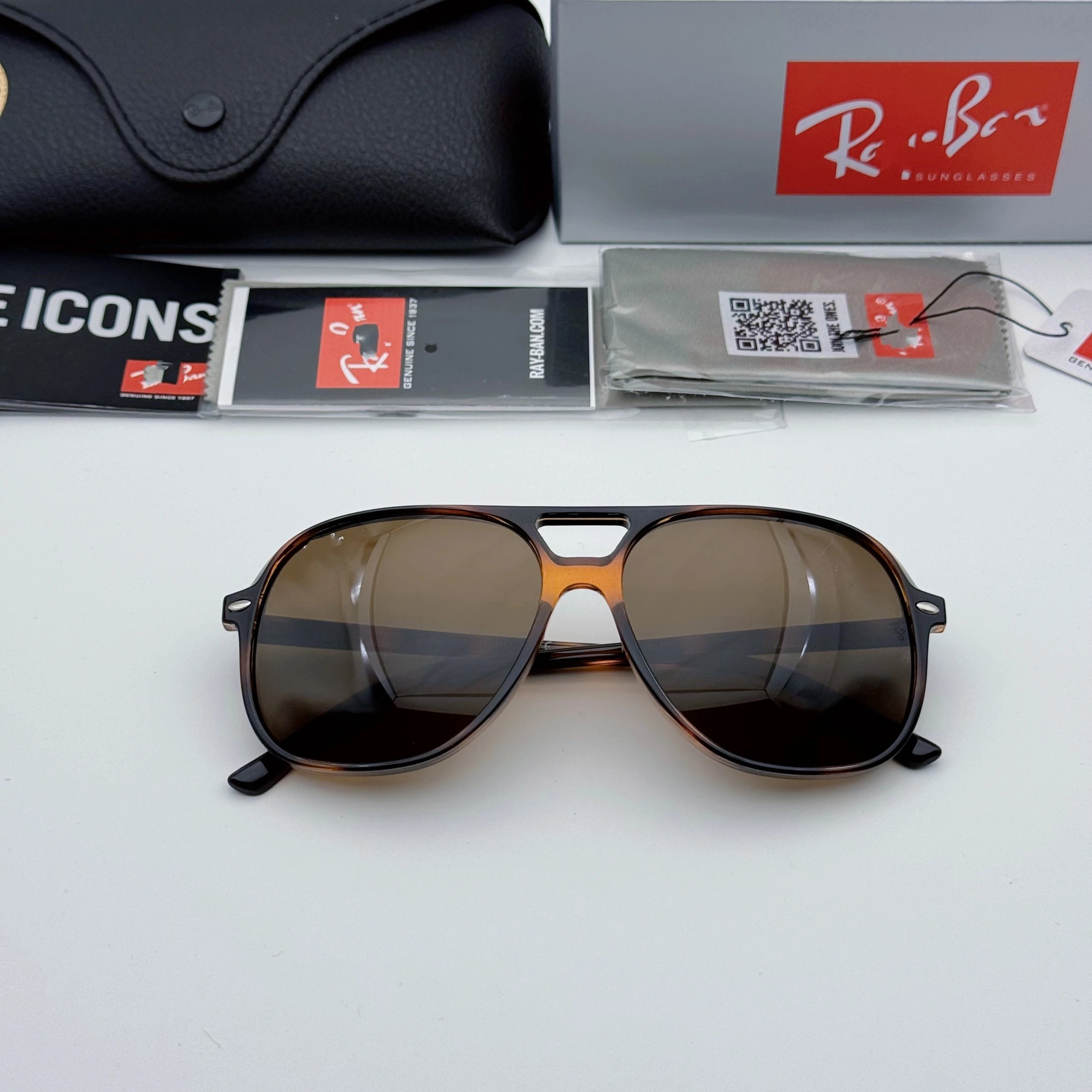 Ray-Ban Aviator Tortoise Brown Sunglasses