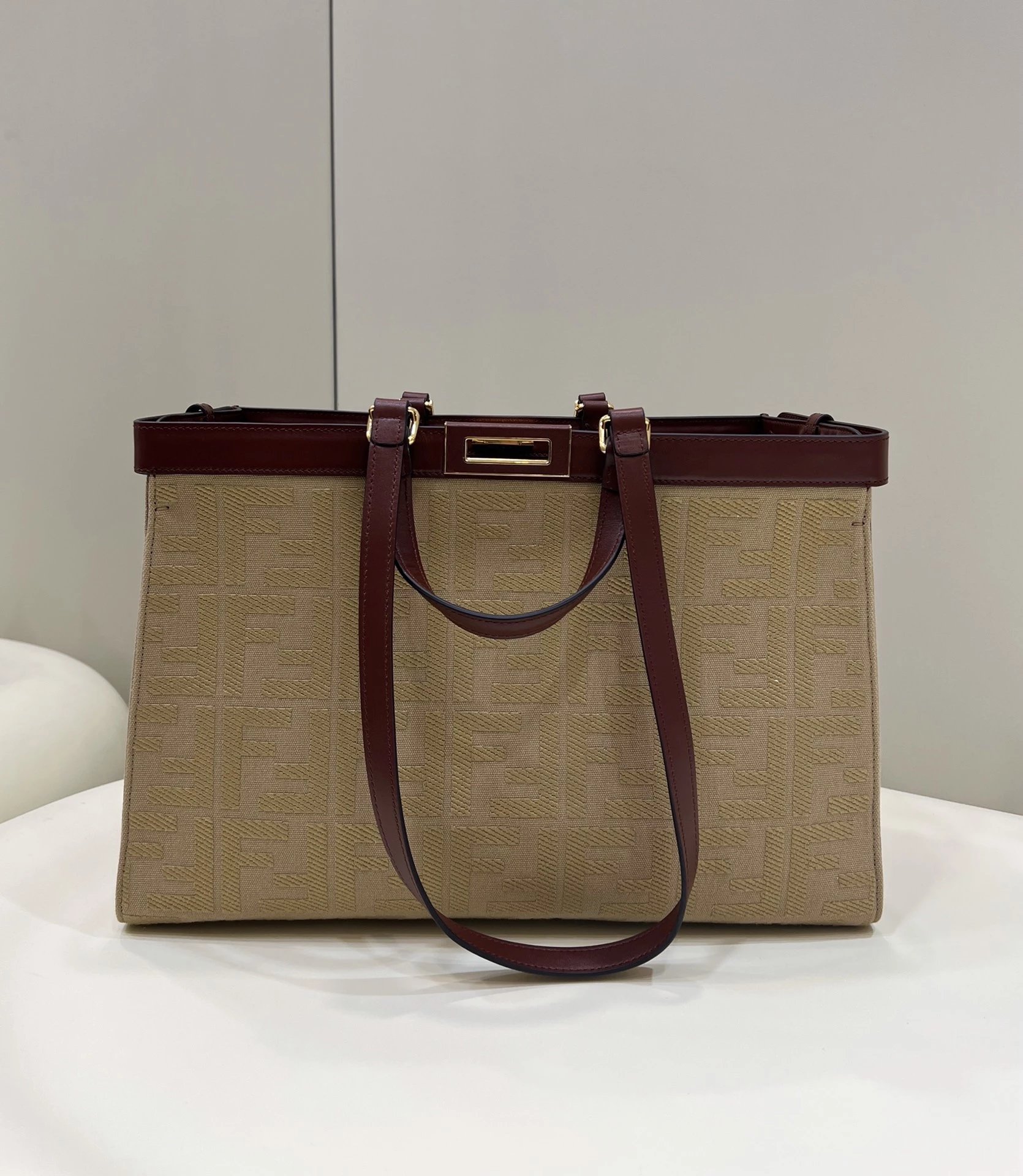 Fendi Roma Logo Tote Bag Brown - 6