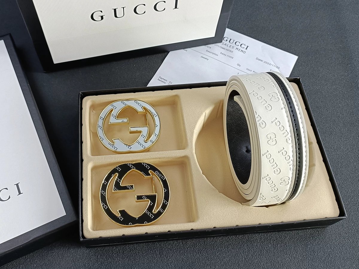 Gucci GG Marmont Canvas Belt with Interchangeable Gold and Silver Buckles - 13