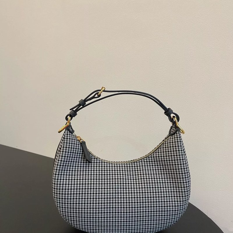 Houndstooth Hobo Bag Black and White Shoulder Bags