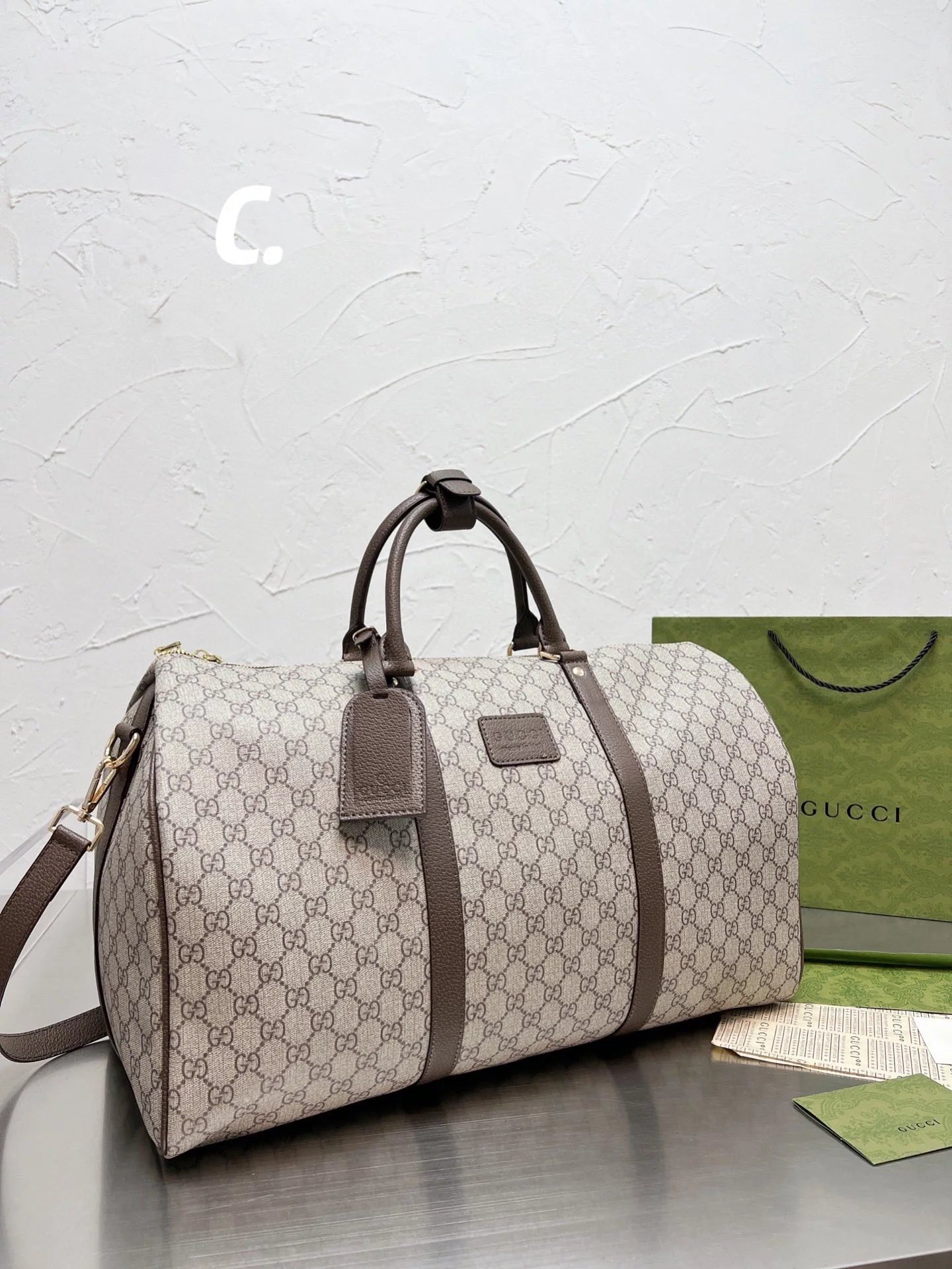 Gucci GG Marmont Boston Bag Tan with Web Stripe Handbag - 5