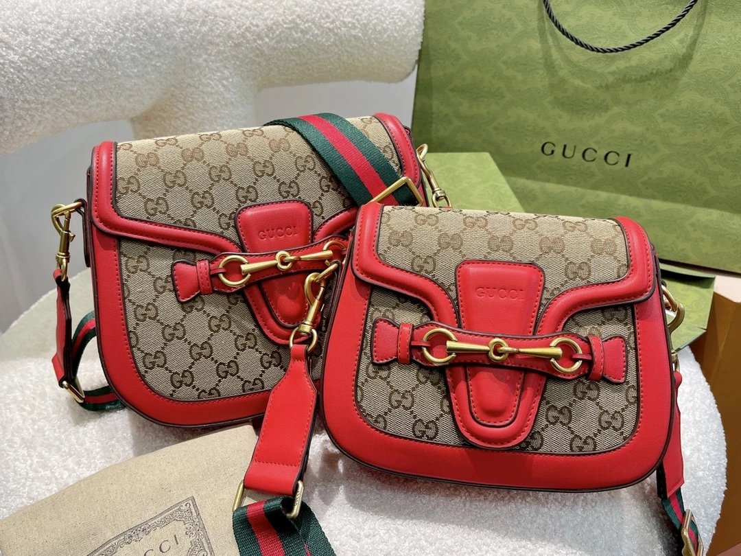 Gucci GG Marmont Mini Saddle Bag Beige Canvas Crossbody Bag - 11