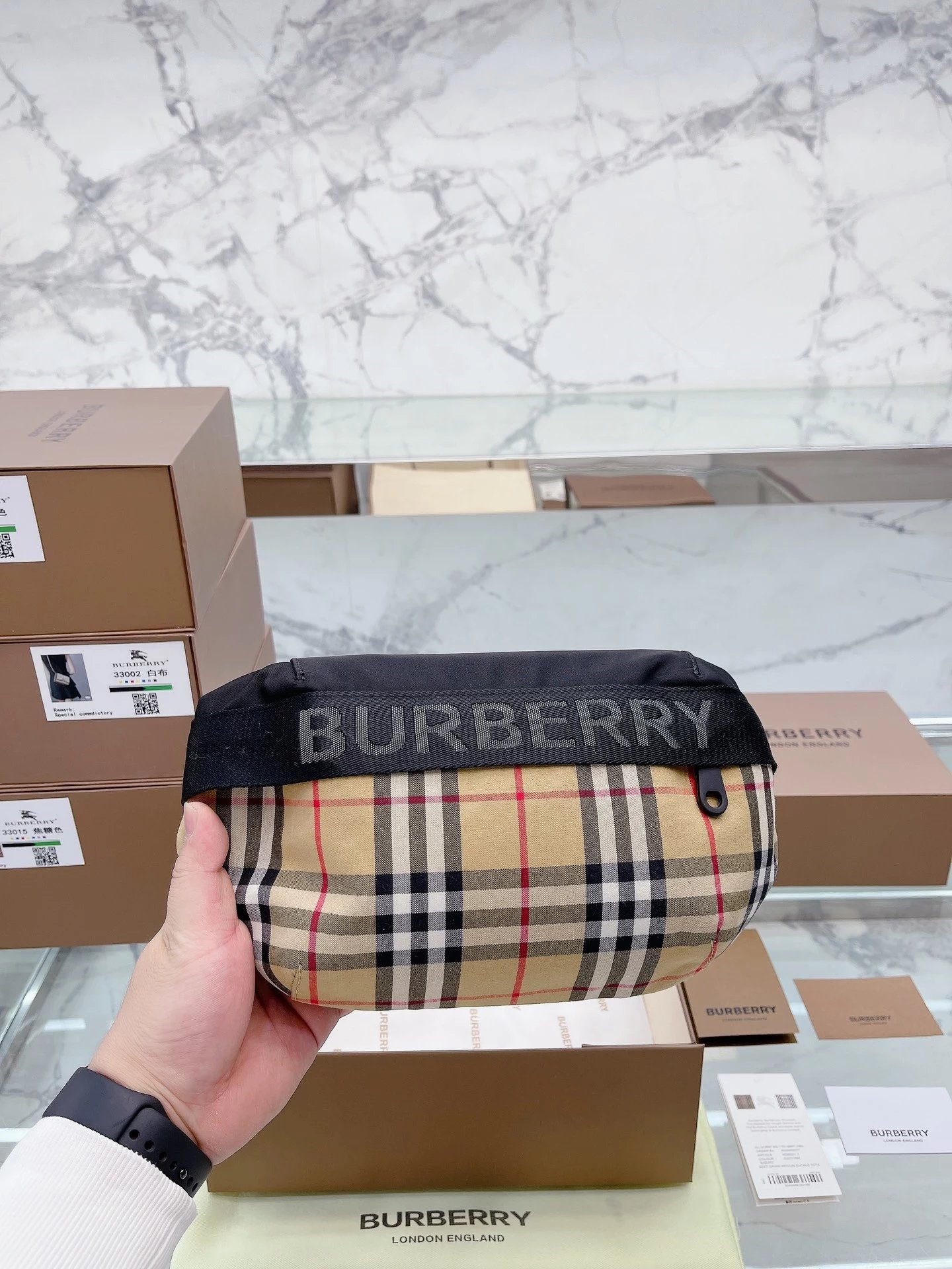 Burberry Vintage Check Belt Bag Beige Multicolor - 3