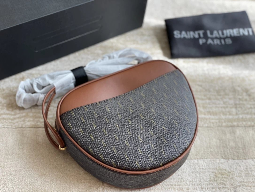 Saint Laurent Sunset Saddle Bag Olive Green Crossbody Bag - 2