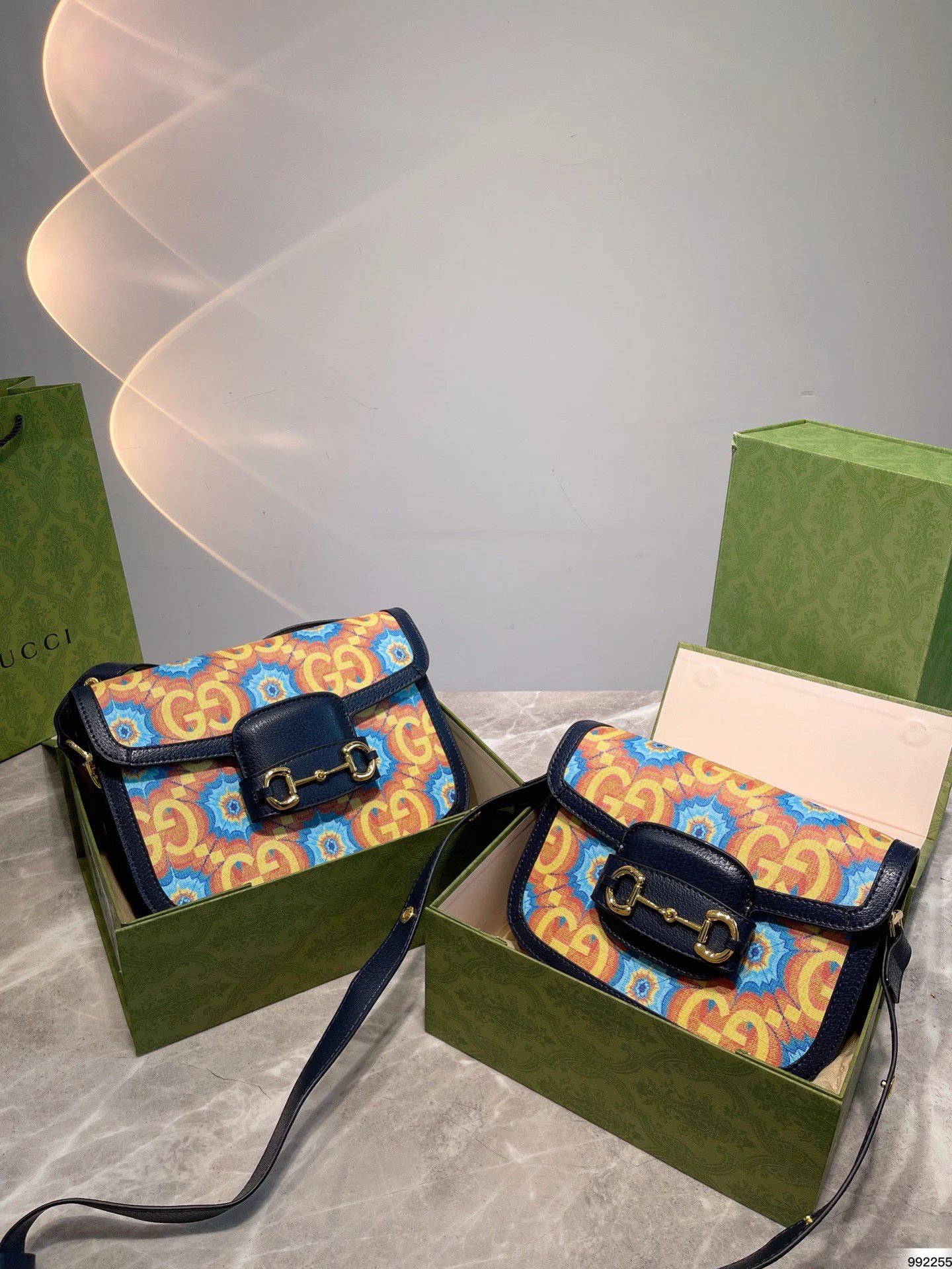 Gucci GG Marmont Mini Saddle Bag Beige Canvas Crossbody Bag - 5