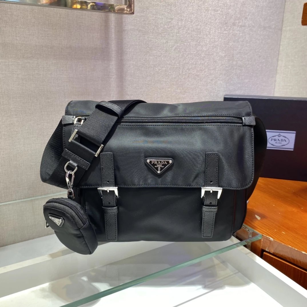 Prada Re-Nylon Messenger Bag Beige Crossbody Bag - 3