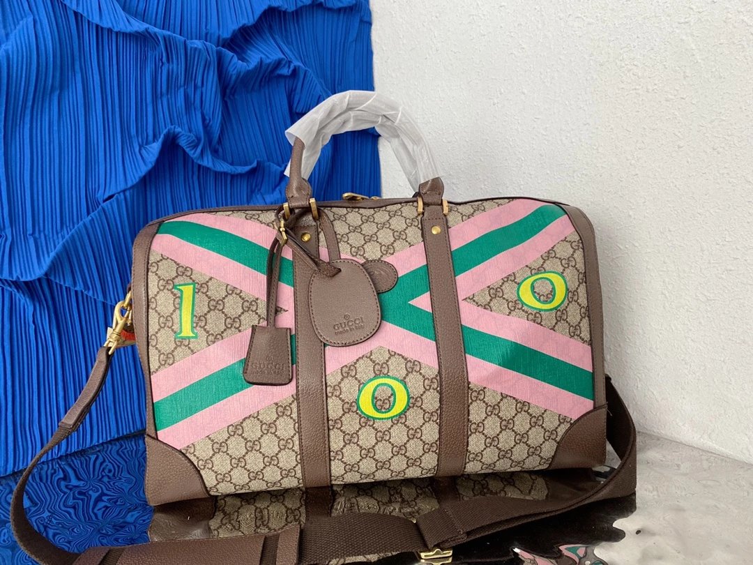 Gucci GG Marmont Boston Bag Tan with Web Stripe Handbag - 2