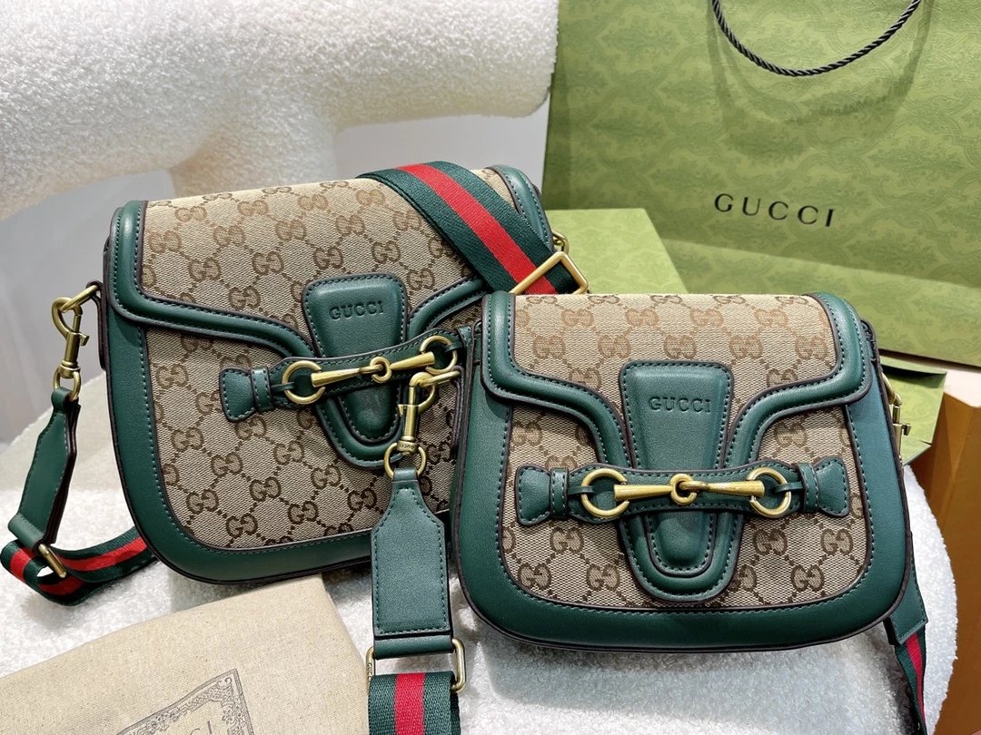 Gucci GG Marmont Mini Saddle Bag Beige Canvas Crossbody Bag - 12