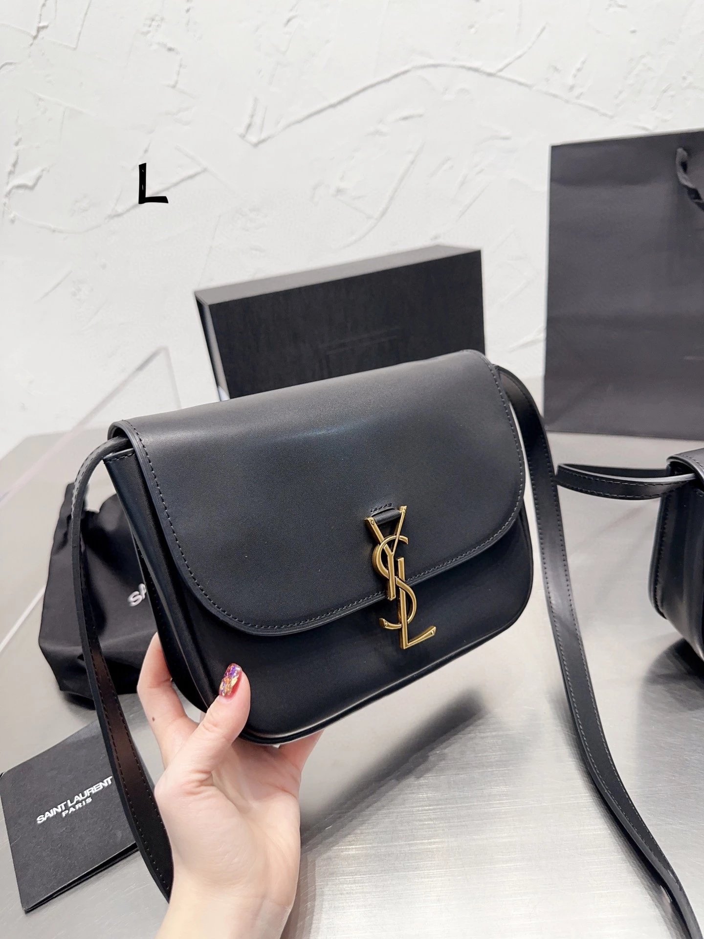 Saint Laurent Sunset Saddle Bag Olive Green Crossbody Bag - 15