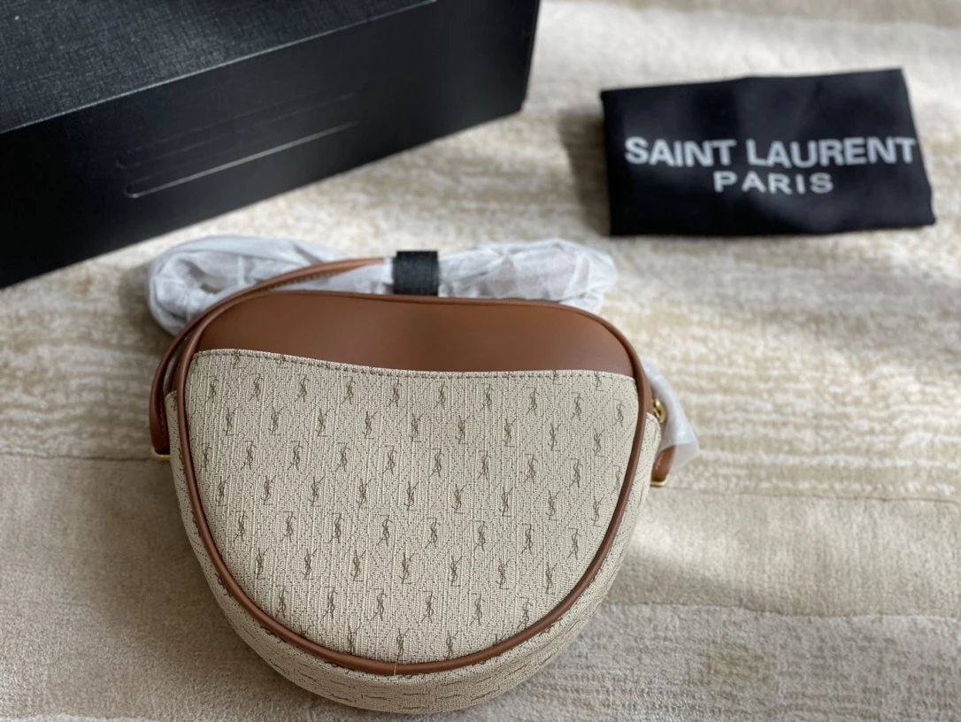 Saint Laurent Sunset Saddle Bag Olive Green Crossbody Bag - 3