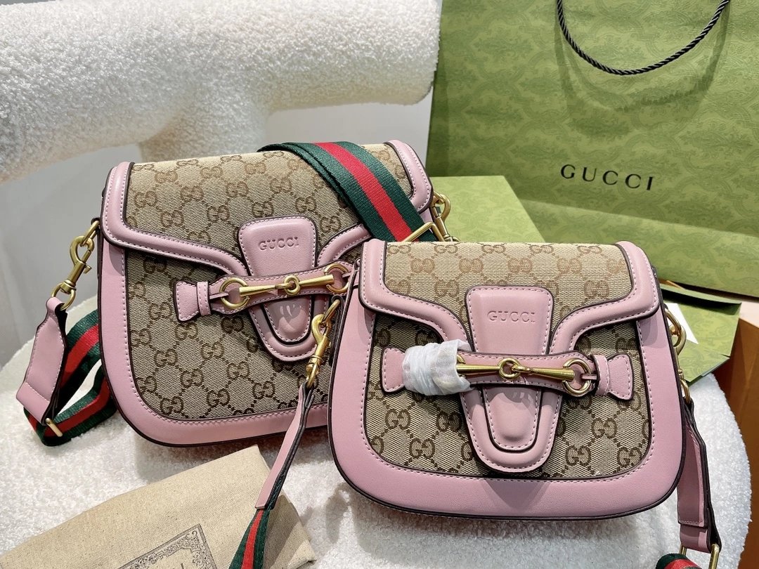 Gucci GG Marmont Mini Saddle Bag Beige Canvas Crossbody Bag - 15