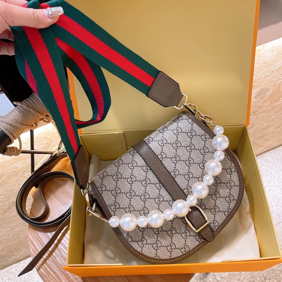 Gucci Horsebit 1955 Mini Saddle Bag Beige Black Crossbody Bag - 4