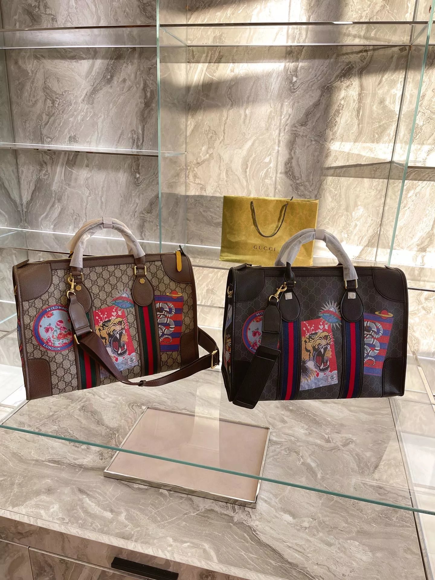 Gucci GG Marmont Boston Bag Tan with Web Stripe Handbag - 12