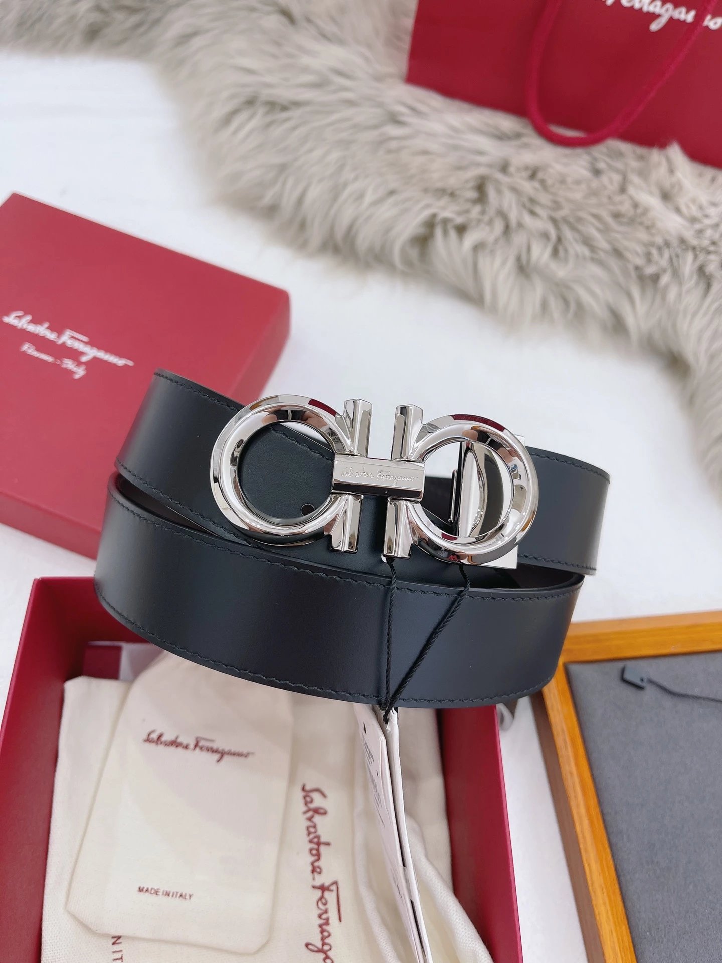 Dior CD Logo Belt Black Leather Belt - 12