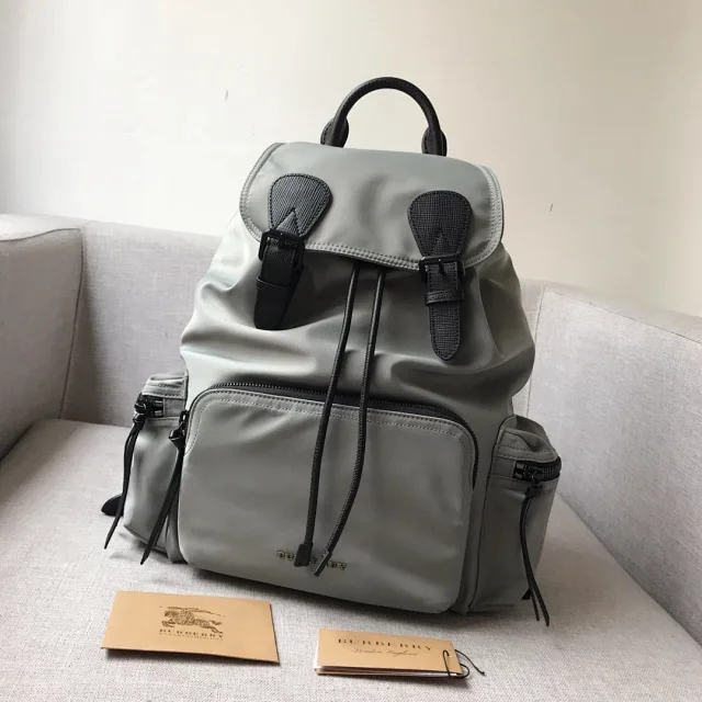 Burberry Backpacks Nylon drawstring backpack with buckle straps and zip pockets product detail image 8