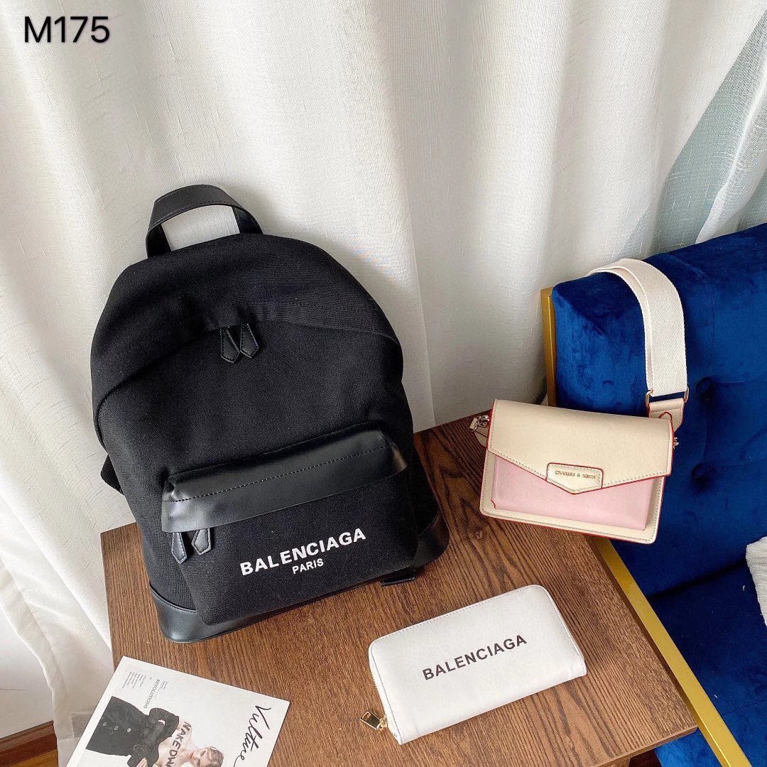 Balenciaga City Tote Black Canvas Handbag and White Croc-Embossed Mini Bag with Logo Wallet - 5