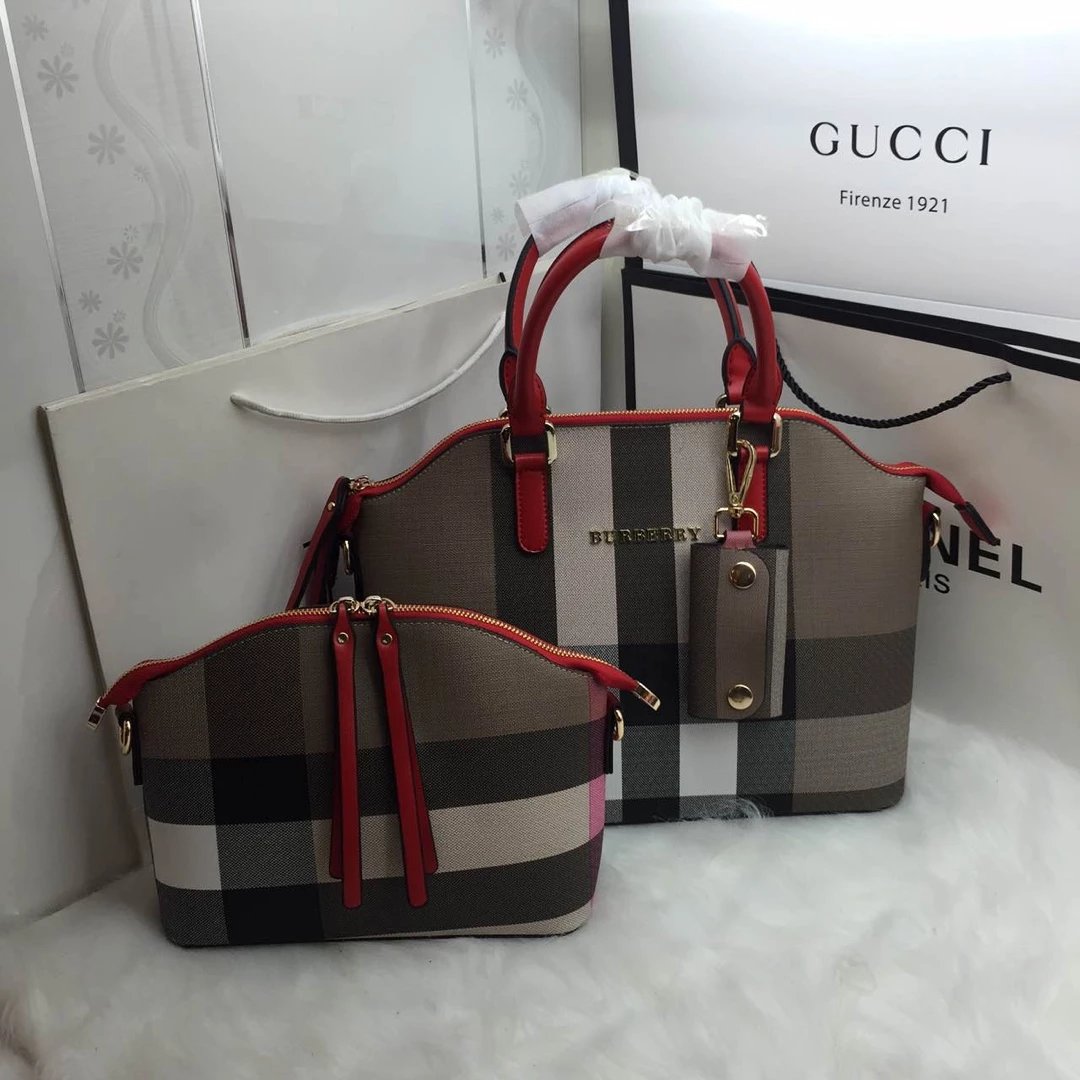 Burberry Check Print Tote Bag and Mini Handbag Set in Multicolor - 5