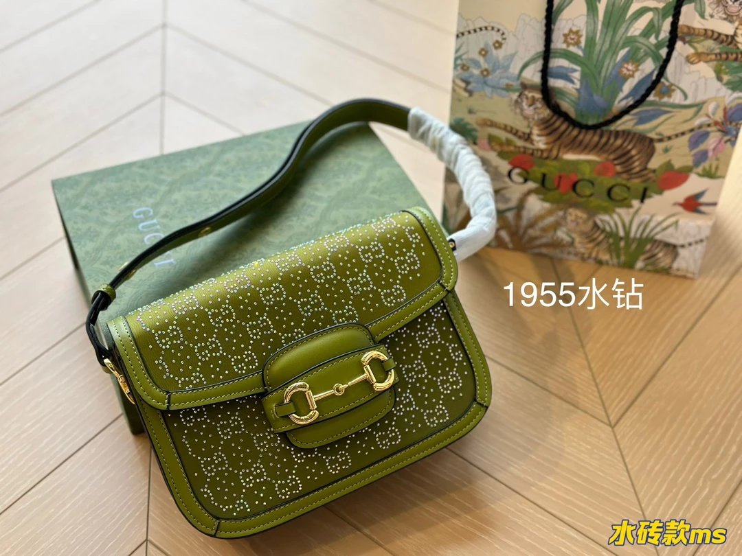Gucci Horsebit 1955 Mini Saddle Bag Black Crossbody Bag - 10