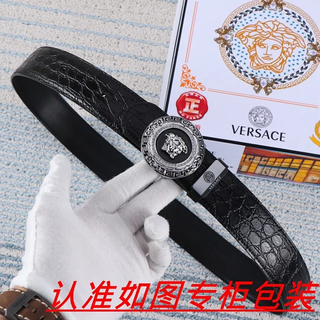 Versace Belts Medusa buckle leather belt product detail image 3