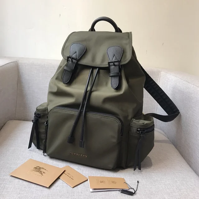Burberry Backpacks Nylon drawstring backpack with buckle straps and zip pockets product detail image 6
